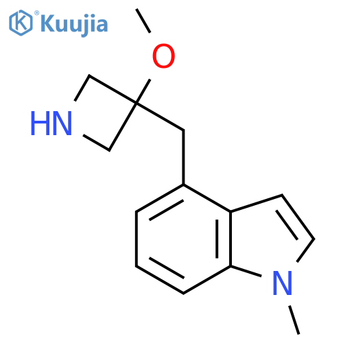 4-(3-methoxyazetidin-3-yl)methyl-1-methyl-1H-indole structure
