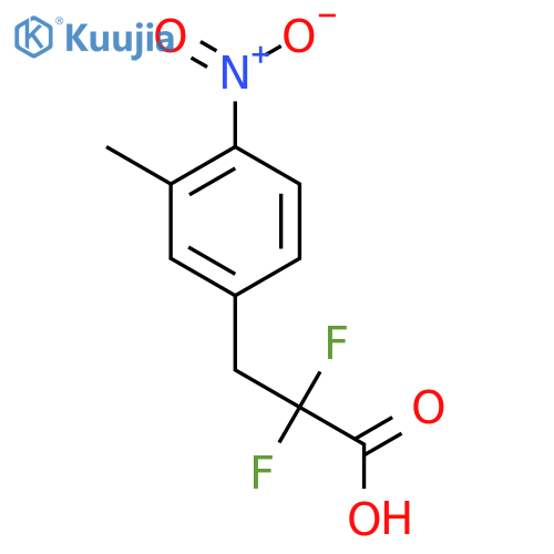 2,2-difluoro-3-(3-methyl-4-nitrophenyl)propanoic acid structure