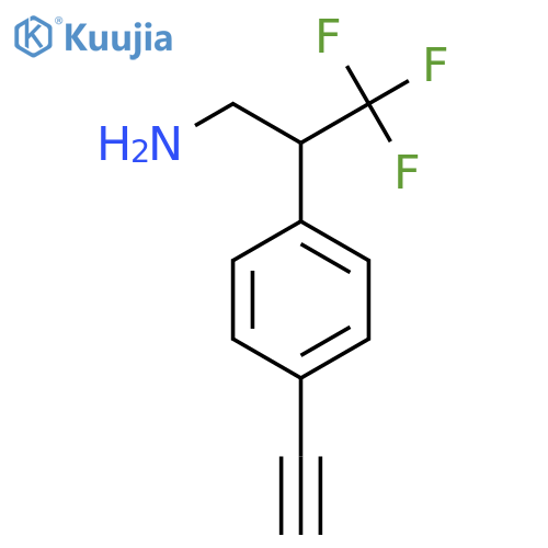 2-(4-ethynylphenyl)-3,3,3-trifluoropropan-1-amine structure