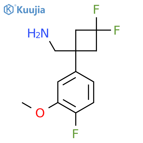 3,3-difluoro-1-(4-fluoro-3-methoxyphenyl)cyclobutylmethanamine structure