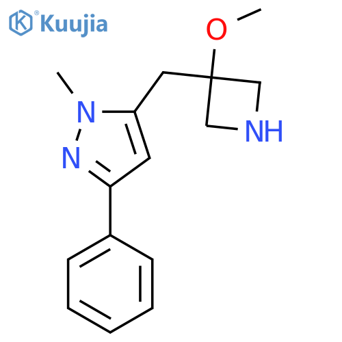5-(3-methoxyazetidin-3-yl)methyl-1-methyl-3-phenyl-1H-pyrazole structure