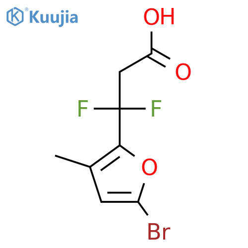 3-(5-bromo-3-methylfuran-2-yl)-3,3-difluoropropanoic acid structure
