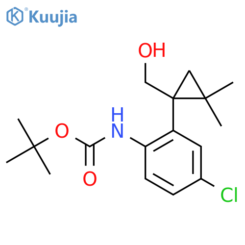 tert-butyl N-{4-chloro-2-1-(hydroxymethyl)-2,2-dimethylcyclopropylphenyl}carbamate structure