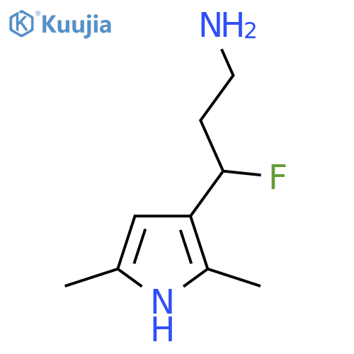 3-(2,5-dimethyl-1H-pyrrol-3-yl)-3-fluoropropan-1-amine structure