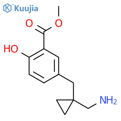 methyl 5-{1-(aminomethyl)cyclopropylmethyl}-2-hydroxybenzoate structure