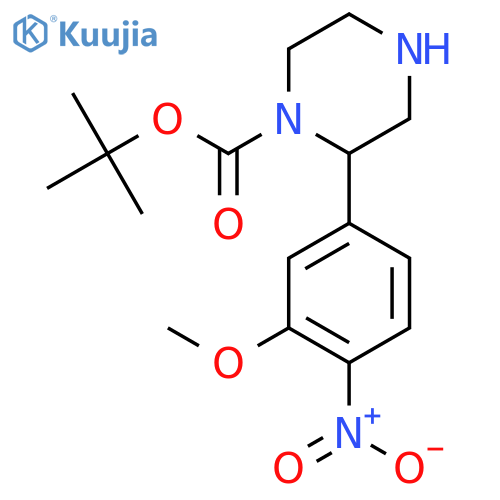 tert-butyl 2-(3-methoxy-4-nitrophenyl)piperazine-1-carboxylate structure