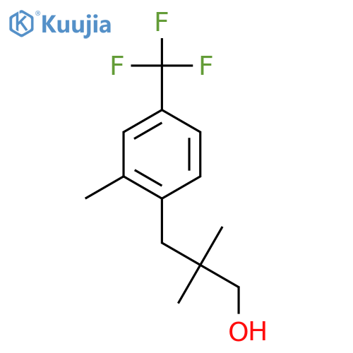 2,2-dimethyl-3-2-methyl-4-(trifluoromethyl)phenylpropan-1-ol structure