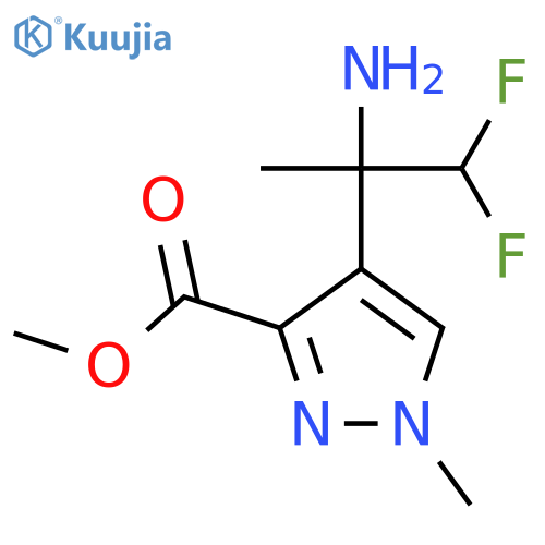 methyl 4-(2-amino-1,1-difluoropropan-2-yl)-1-methyl-1H-pyrazole-3-carboxylate structure