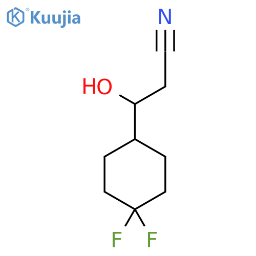 3-(4,4-difluorocyclohexyl)-3-hydroxypropanenitrile structure