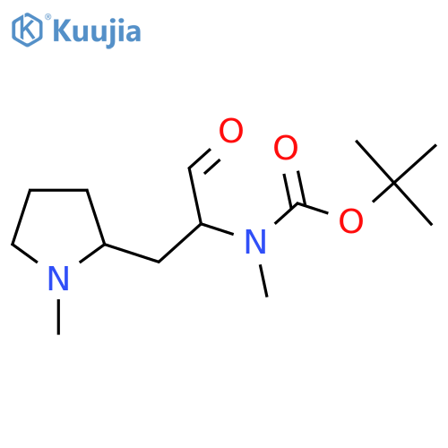 tert-butyl N-methyl-N-1-(1-methylpyrrolidin-2-yl)-3-oxopropan-2-ylcarbamate structure