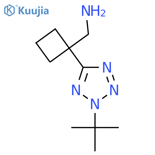 1-(2-tert-butyl-2H-1,2,3,4-tetrazol-5-yl)cyclobutylmethanamine structure