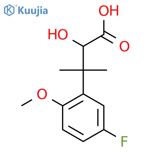 3-(5-fluoro-2-methoxyphenyl)-2-hydroxy-3-methylbutanoic acid structure