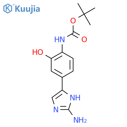 tert-butyl N-4-(2-amino-1H-imidazol-5-yl)-2-hydroxyphenylcarbamate structure