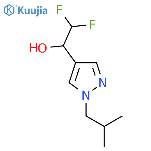 2,2-difluoro-1-1-(2-methylpropyl)-1H-pyrazol-4-ylethan-1-ol structure