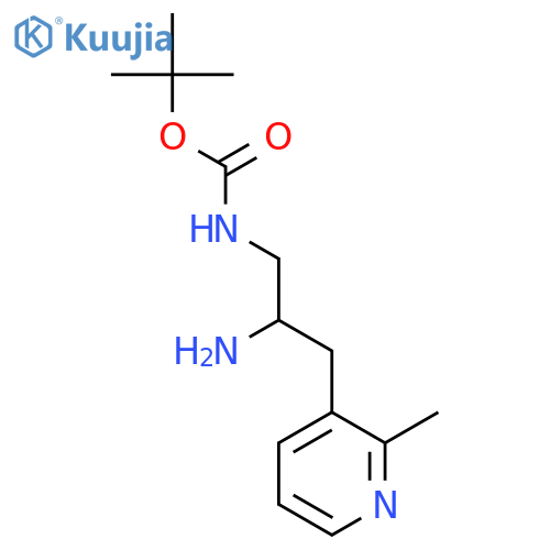 tert-butyl N-2-amino-3-(2-methylpyridin-3-yl)propylcarbamate structure