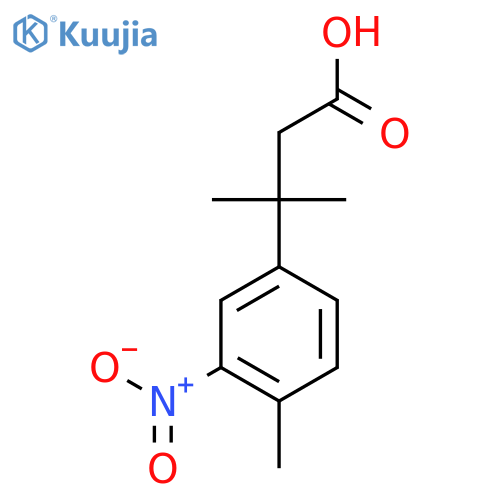 3-methyl-3-(4-methyl-3-nitrophenyl)butanoic acid structure