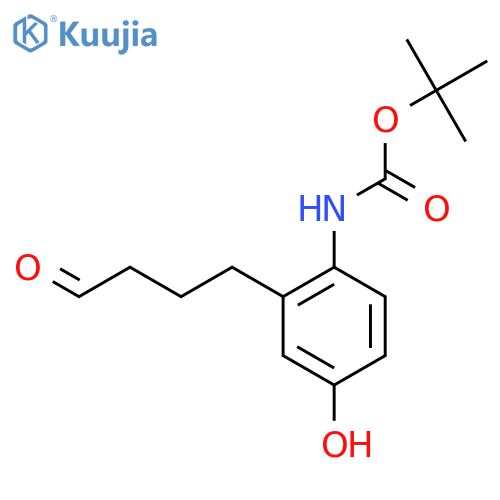 tert-butyl N-4-hydroxy-2-(4-oxobutyl)phenylcarbamate structure