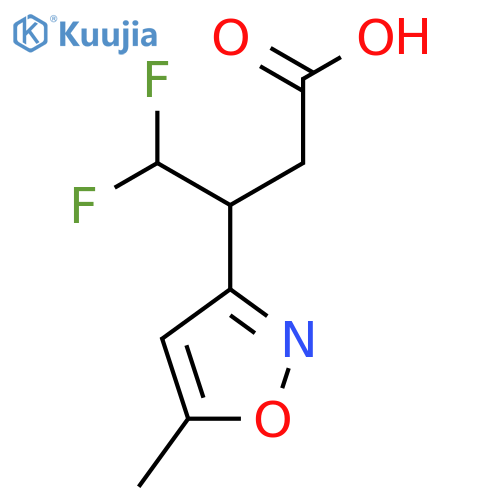 4,4-difluoro-3-(5-methyl-1,2-oxazol-3-yl)butanoic acid structure