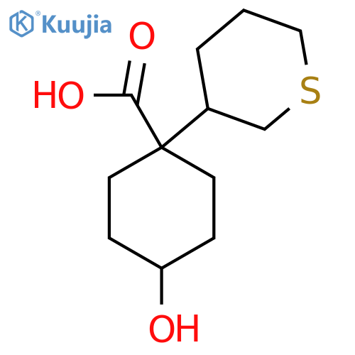 4-hydroxy-1-(thian-3-yl)cyclohexane-1-carboxylic acid structure