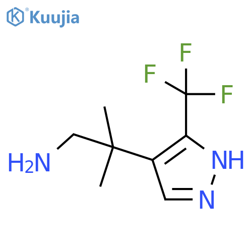 2-methyl-2-3-(trifluoromethyl)-1H-pyrazol-4-ylpropan-1-amine structure