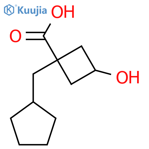 1-(Cyclopentylmethyl)-3-hydroxycyclobutane-1-carboxylic acid structure