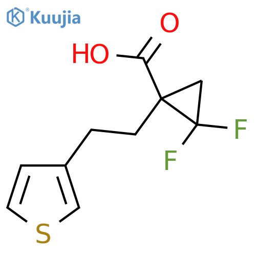 2,2-difluoro-1-2-(thiophen-3-yl)ethylcyclopropane-1-carboxylic acid structure