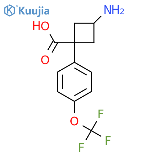 3-amino-1-4-(trifluoromethoxy)phenylcyclobutane-1-carboxylic acid structure