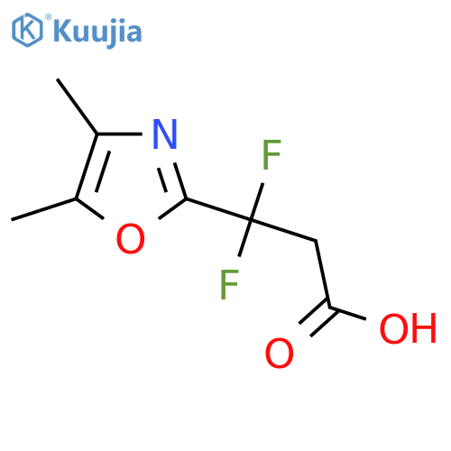 3-(dimethyl-1,3-oxazol-2-yl)-3,3-difluoropropanoic acid structure