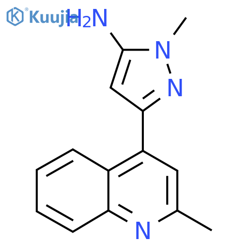 1-methyl-3-(2-methylquinolin-4-yl)-1H-pyrazol-5-amine structure