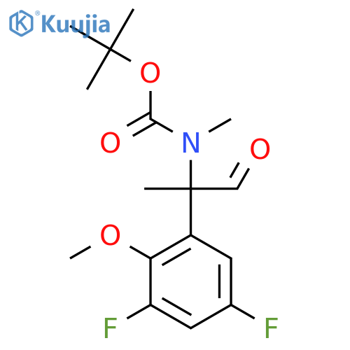 tert-butyl N-2-(3,5-difluoro-2-methoxyphenyl)-1-oxopropan-2-yl-N-methylcarbamate structure
