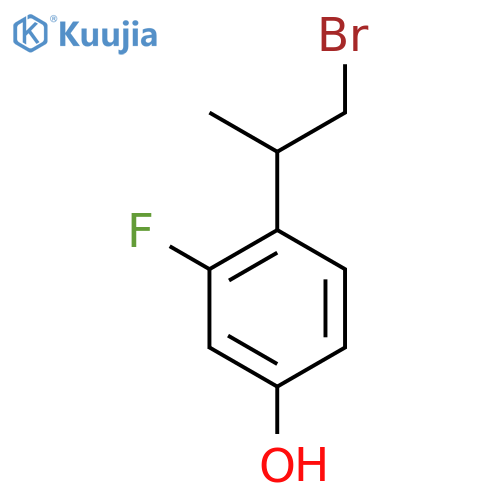 4-(1-bromopropan-2-yl)-3-fluorophenol structure