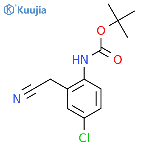 tert-butyl N-4-chloro-2-(cyanomethyl)phenylcarbamate structure