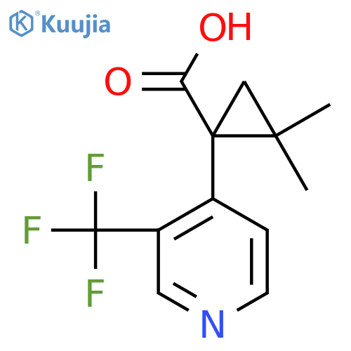 2,2-dimethyl-1-3-(trifluoromethyl)pyridin-4-ylcyclopropane-1-carboxylic acid structure