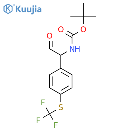 tert-butyl N-(2-oxo-1-{4-(trifluoromethyl)sulfanylphenyl}ethyl)carbamate structure
