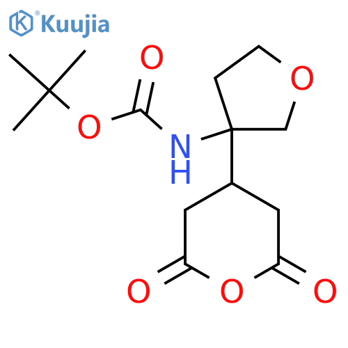 tert-butyl N-3-(2,6-dioxooxan-4-yl)oxolan-3-ylcarbamate structure