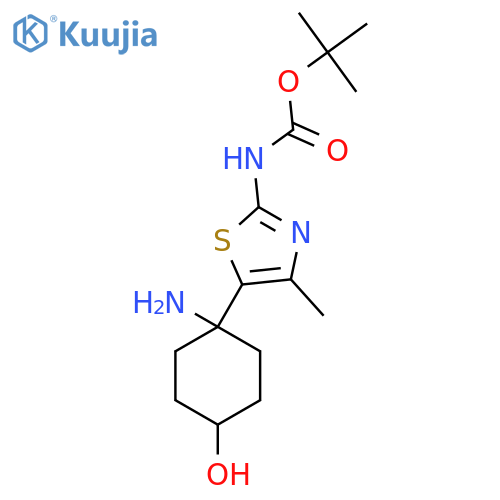 tert-butyl N-5-(1-amino-4-hydroxycyclohexyl)-4-methyl-1,3-thiazol-2-ylcarbamate structure