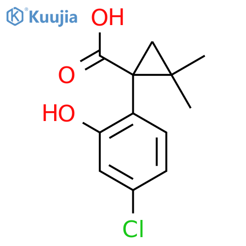 1-(4-chloro-2-hydroxyphenyl)-2,2-dimethylcyclopropane-1-carboxylic acid structure