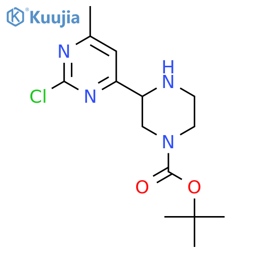 tert-butyl 3-(2-chloro-6-methylpyrimidin-4-yl)piperazine-1-carboxylate structure