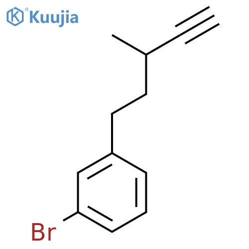 1-bromo-3-(3-methylpent-4-yn-1-yl)benzene structure