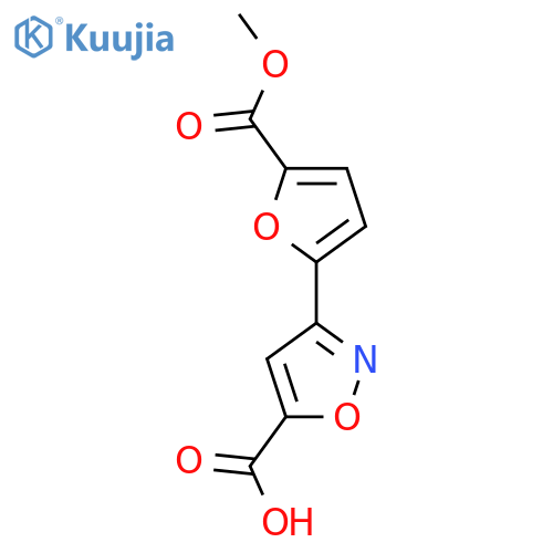 3-5-(methoxycarbonyl)furan-2-yl-1,2-oxazole-5-carboxylic acid structure