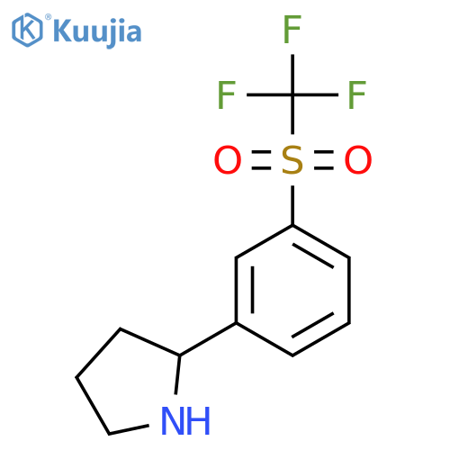 2-(3-trifluoromethanesulfonylphenyl)pyrrolidine structure