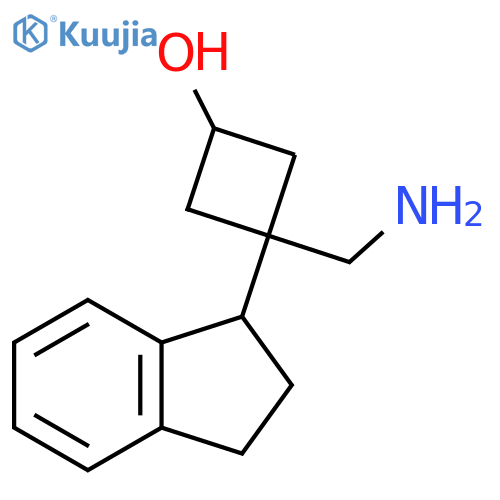 3-(aminomethyl)-3-(2,3-dihydro-1H-inden-1-yl)cyclobutan-1-ol structure