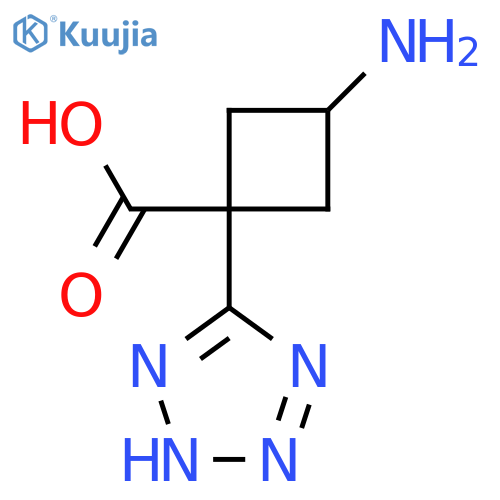 3-amino-1-(1H-1,2,3,4-tetrazol-5-yl)cyclobutane-1-carboxylic acid structure