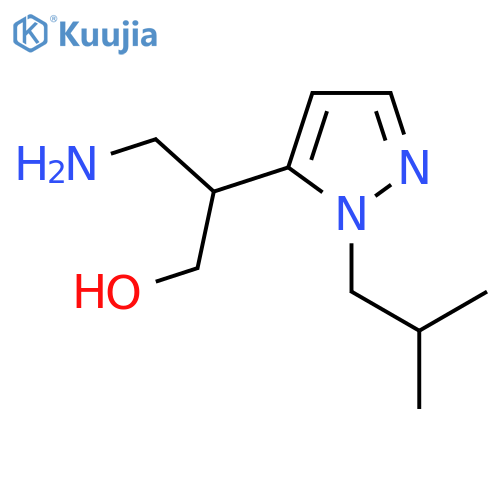 3-amino-2-1-(2-methylpropyl)-1H-pyrazol-5-ylpropan-1-ol structure