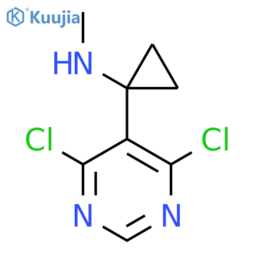 1-(4,6-dichloropyrimidin-5-yl)-N-methylcyclopropan-1-amine structure