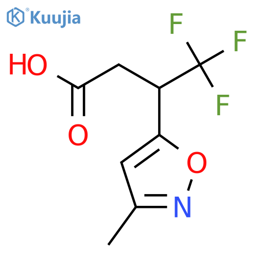 4,4,4-trifluoro-3-(3-methyl-1,2-oxazol-5-yl)butanoic acid structure