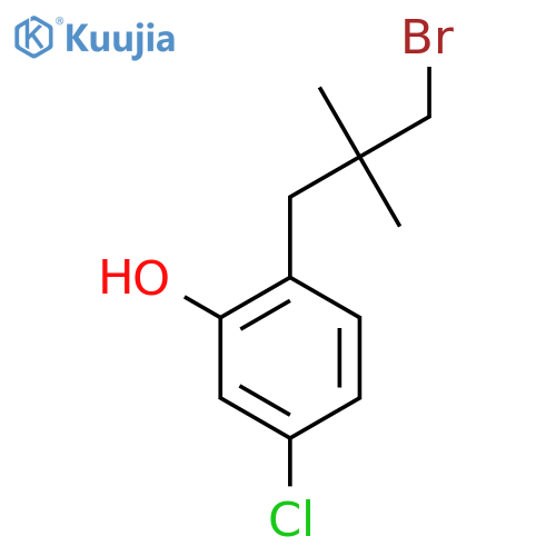 2-(3-bromo-2,2-dimethylpropyl)-5-chlorophenol structure