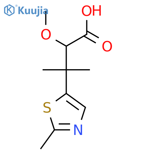 2-methoxy-3-methyl-3-(2-methyl-1,3-thiazol-5-yl)butanoic acid structure