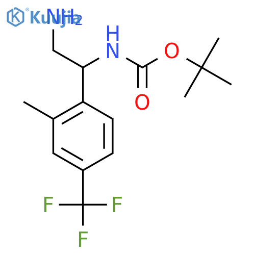 tert-butyl N-{2-amino-1-2-methyl-4-(trifluoromethyl)phenylethyl}carbamate structure