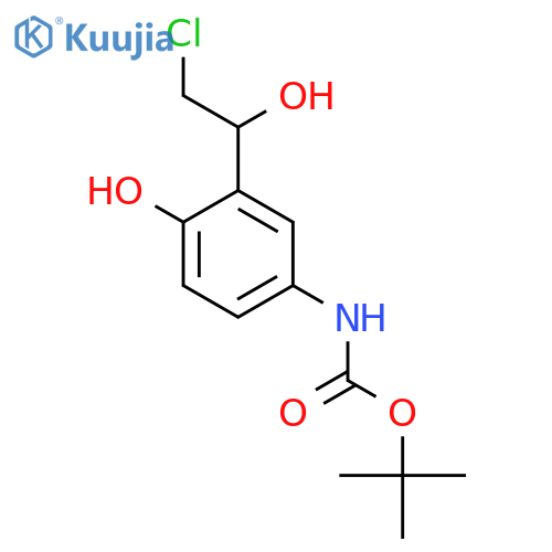tert-butyl N-3-(2-chloro-1-hydroxyethyl)-4-hydroxyphenylcarbamate structure